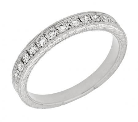 Victorian Round Diamond Wedding Band