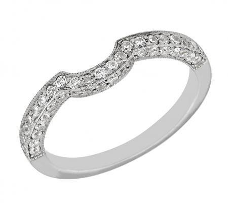 Pave-Style Diamond Curved Wedding Band