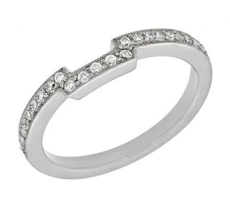 Edged Diamond Curved Wedding Band