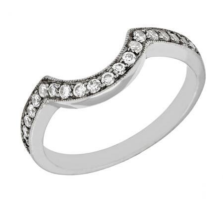 Victorian Diamond Curved Wedding Band