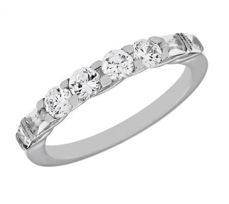 Baguette, Princess-Cut, and Round Diamond Wedding Band