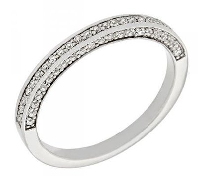 Victorian Pave-Style Diamond Curved Wedding Band