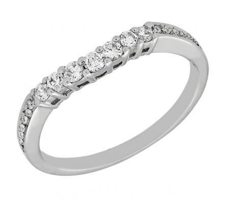 Pave-Style Diamond Curved Wedding Band