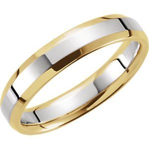 Comfort-Fit Two-Tone Wedding Band