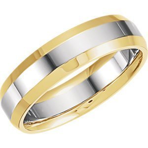 Comfort-Fit Two-Tone Wedding Band
