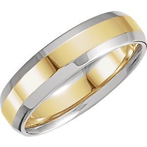Comfort-Fit Two-Tone Wedding Band