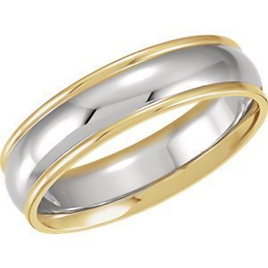 Comfort-Fit Two-Tone Wedding Band