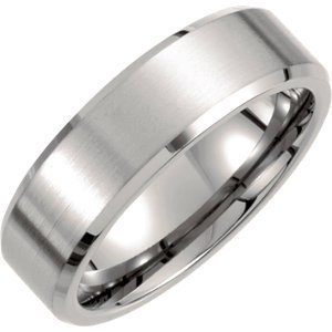 Beveled Titanium Wedding Band