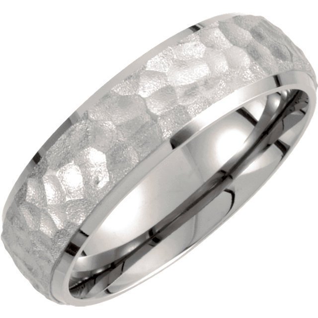 Hammered Titanium Wedding Band