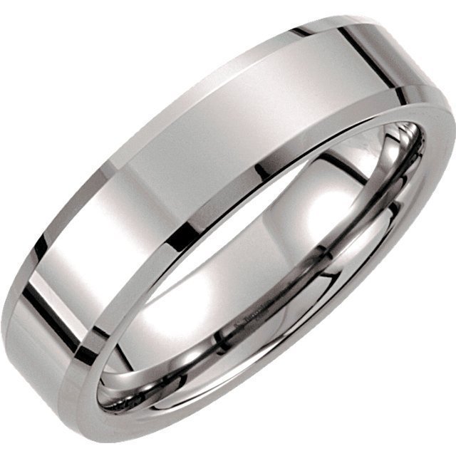 Beveled Tungsten Wedding Band