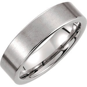 Flat Satin-Finished Tungsten Wedding Band