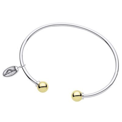 SS and Yellow Gold Cape Cod Two Ball Cuff Bracelet
