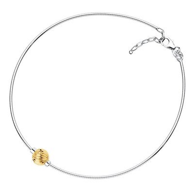 SS and Yellow Gold Cape Cod Swirl-Ball Anklet