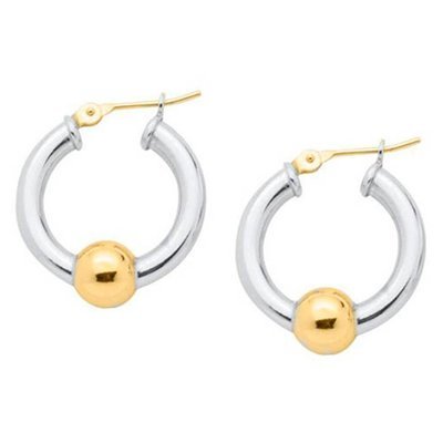 SS and Yellow Gold Cape Cod Medium Hoop Earrings