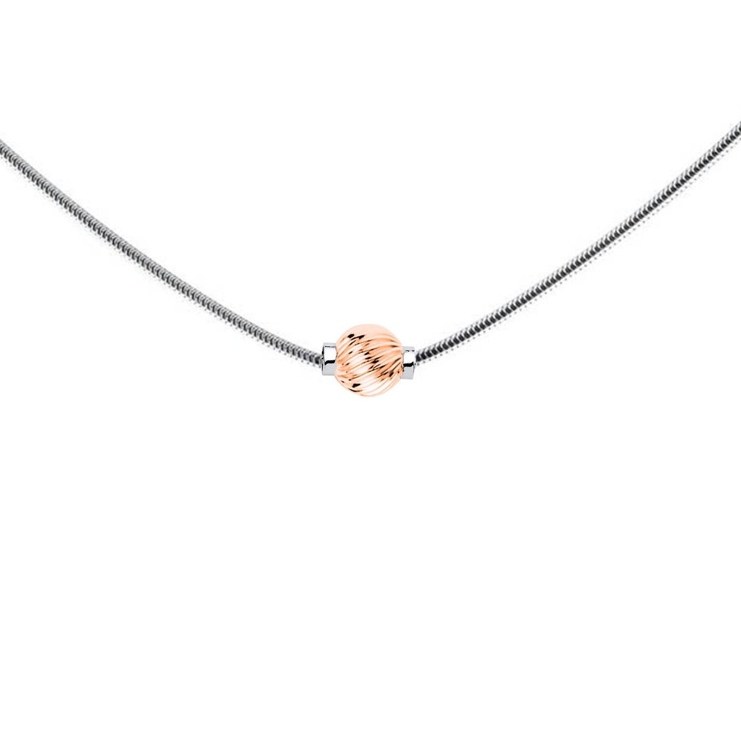 SS and Rose Gold Cape Cod Swirl Necklace