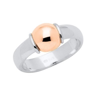 SS and Rose Gold Cape Cod Single-Ball Ring