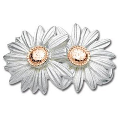 SS and Rose Gold Convertible Two Daisies Clasp