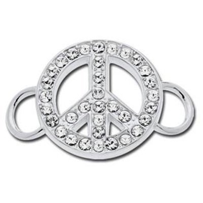 SS Convertible Crystal Peace Sign Clasp