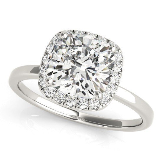 Halo-Style Pave Diamond Engagement Mounting