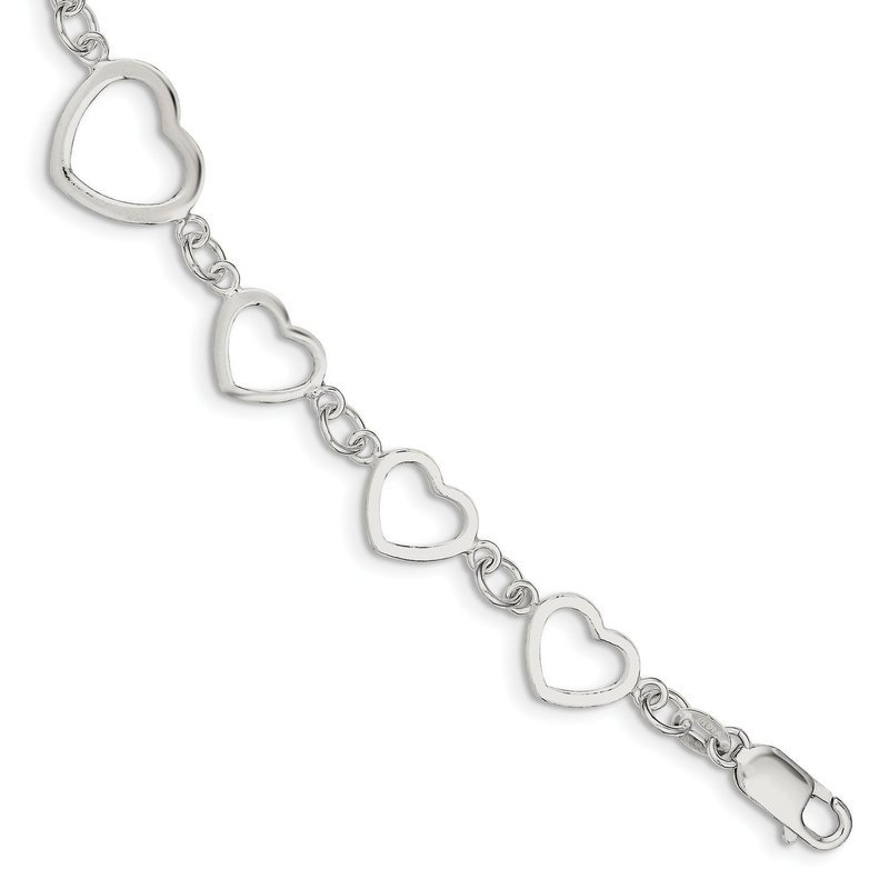 Sterling Silver Heart Fancy link Bracelet Sterling Silver Heart Fancy link Bracelet