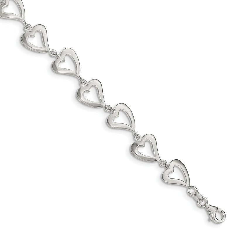 Sterling Silver Heart Link Bracelet Sterling Silver Heart Link Bracelet