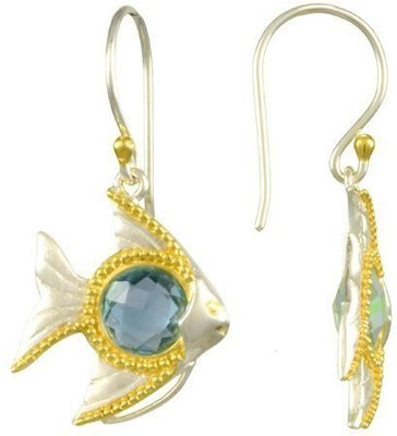 Michou Topaz Angel Fish Earrings - Poseidon's Treasures