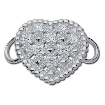 SS Convertible Crystal "Heart's a'Fire" Clasp