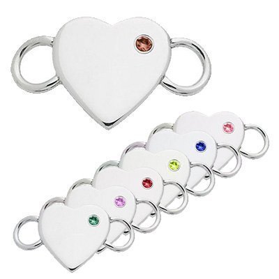 SS Convertible Birthstone Heart Clasp