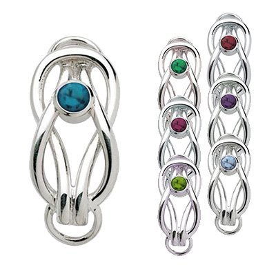 SS Convertible Birthstone Knot Clasp