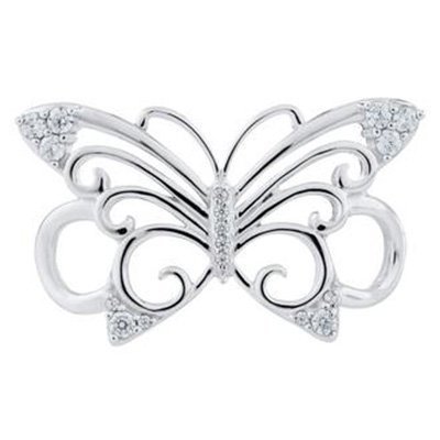 SS Convertible Crystal Butterfly Clasp