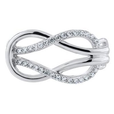 SS Convertible Crystal Square Knot Clasp