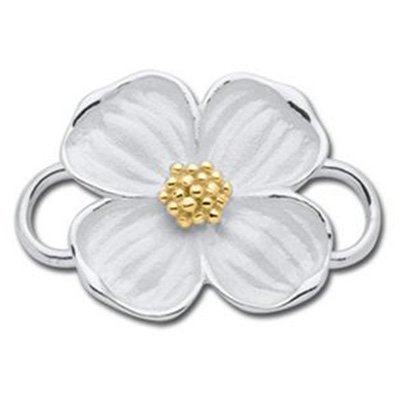 SS and Yellow Gold Convertible Flower Clasp