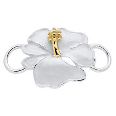 SS and Yellow Gold Convertible Hibiscus Clasp