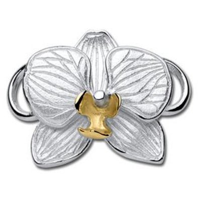 SS and Yellow Gold Convertible Orchid Clasp