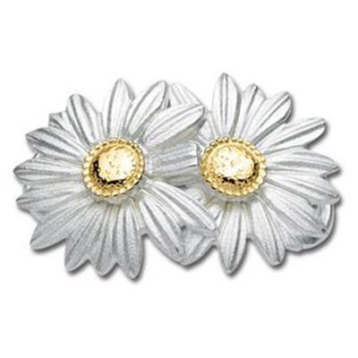 SS and Yellow Gold Convertible Two Daisies Clasp