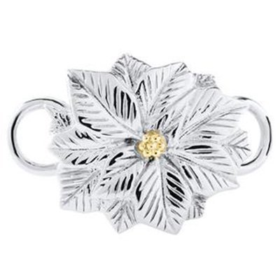SS and Yellow Gold Convertible Poinsettia Clasp