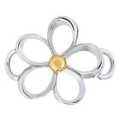 SS and Yellow Gold Convertible Open Flower Clasp
