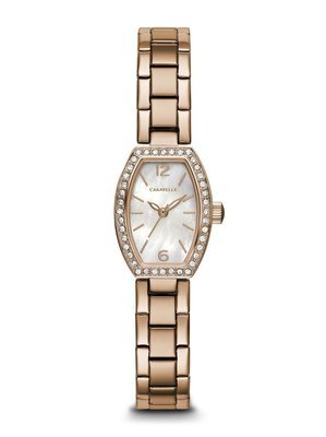 Caravelle Ladies' Rose-Tone Crystal Watch