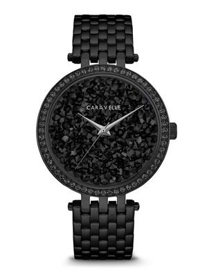 Caravelle Ladies' Black Crystal Dial Watch