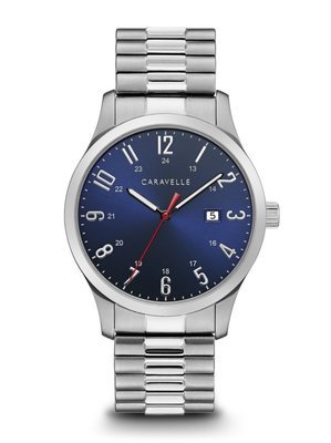 Caravelle Gents' Silver-Tone Flexible Band Watch