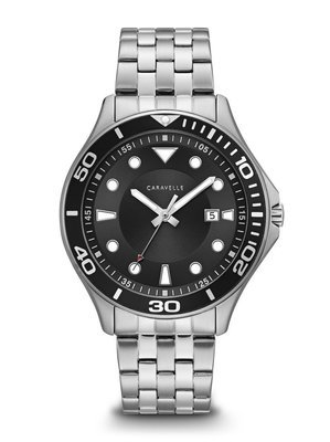 Caravelle Gents' Silver-Tone Dive-Style Watch