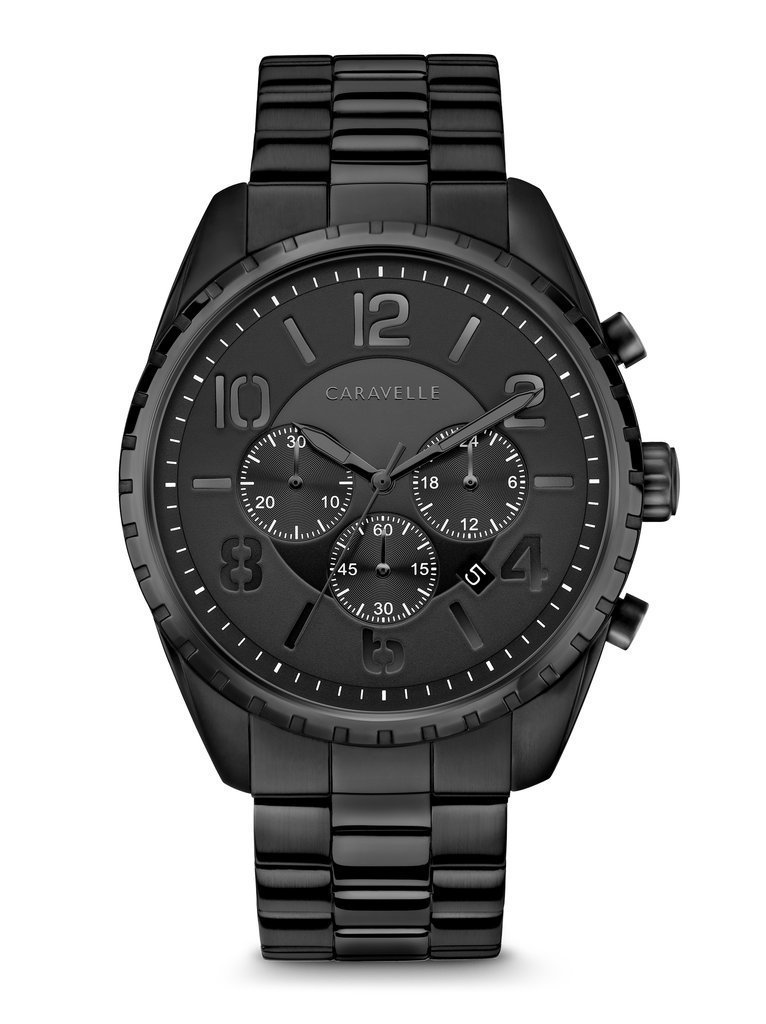 Caravelle Gents' Black Chronograph Watch