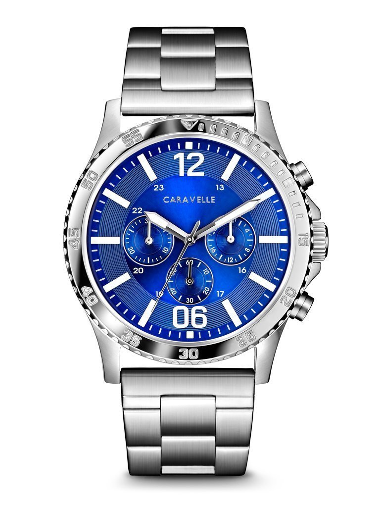 Caravelle Gents' Silver-Tone Chronograph Watch