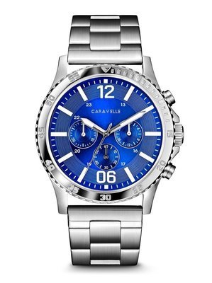 Caravelle Gents' Silver-Tone Chronograph Watch