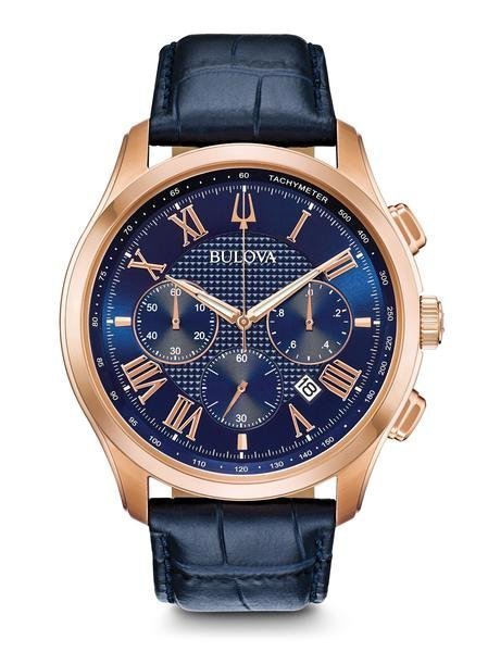 Gents' Bulova Rose-Tone Chronograph Classic Watch