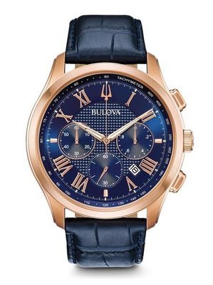 Gents' Bulova Rose-Tone Chronograph Classic Watch