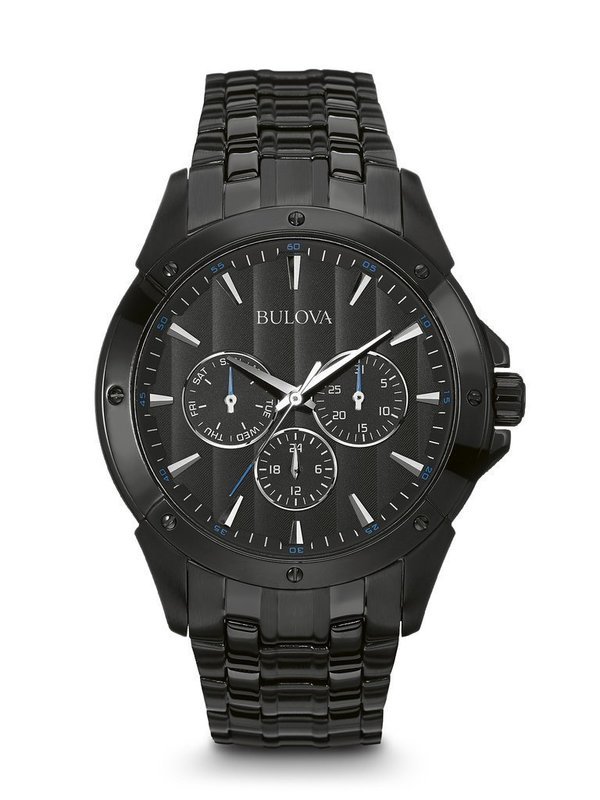 Gents' Bulova  Black Calendar Classic Watch