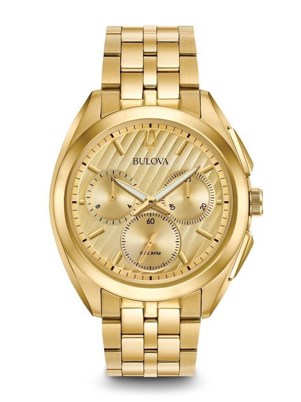 Gents' Bulova Gold-Tone Chronograph CURV Watch