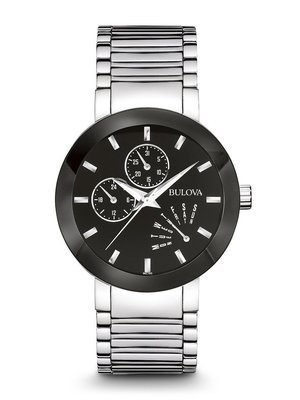 Gents' Bulova Silver-Tone Calendar Modern Watch