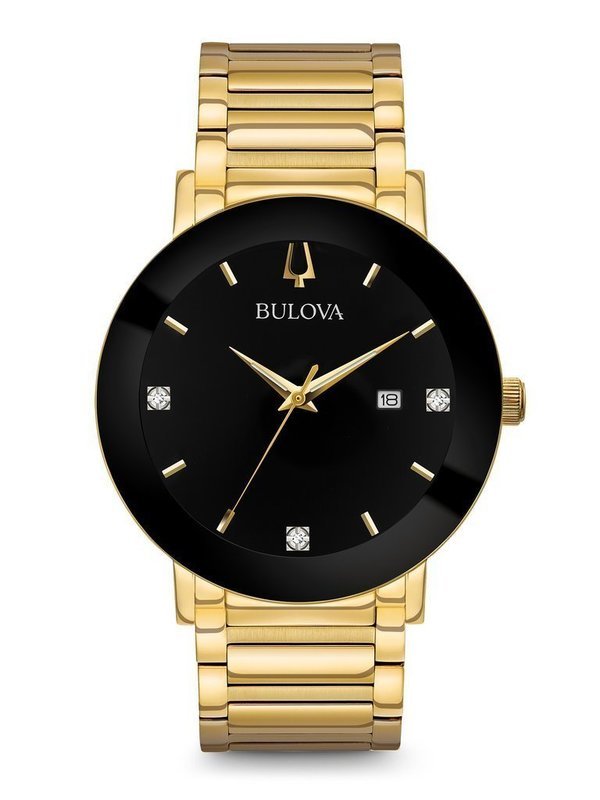 Gents' Bulova Gold-Tone Diamond Modern Watch